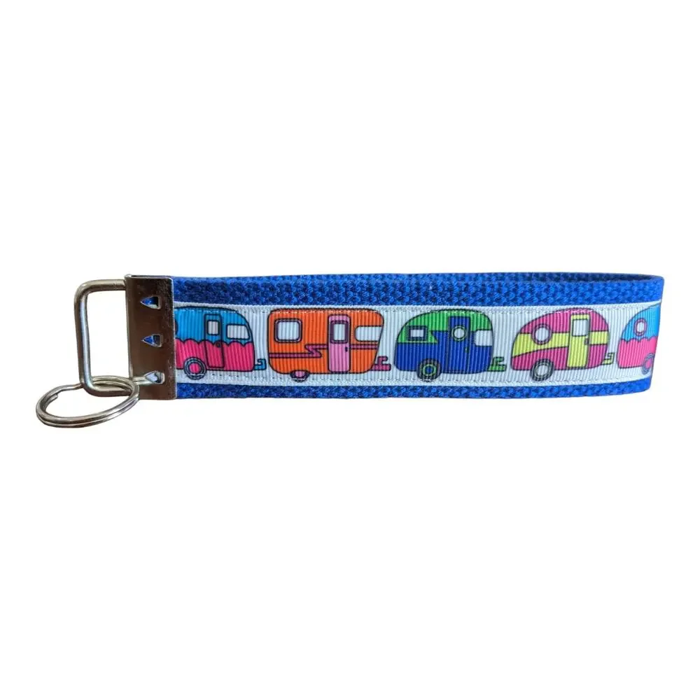 RV Camper Keychain Wristlet Handmade Key FOB‎ Camping Adventure Travel Trailer